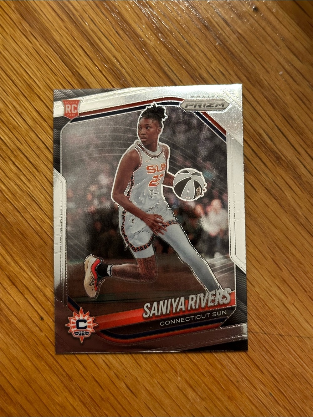 Panini Prizm Saniya Rivers Card - Silver/Orange/White